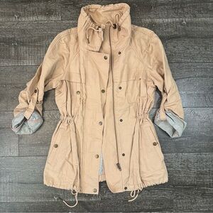 LOFT Utility Jacket in Tan with Drawstring Waist